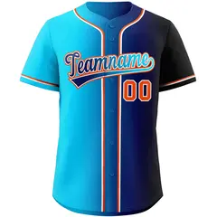 Navy Gradient Fashion Authentic Baseball Jersey 3