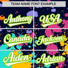 Navy Graffiti Fashion Baseball Jersey For Women 3