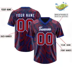 Navy Graffiti Pattern Authentic Football Jersey 2