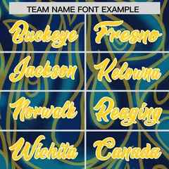 Navy Graffiti Pattern Authentic Football Jersey 3