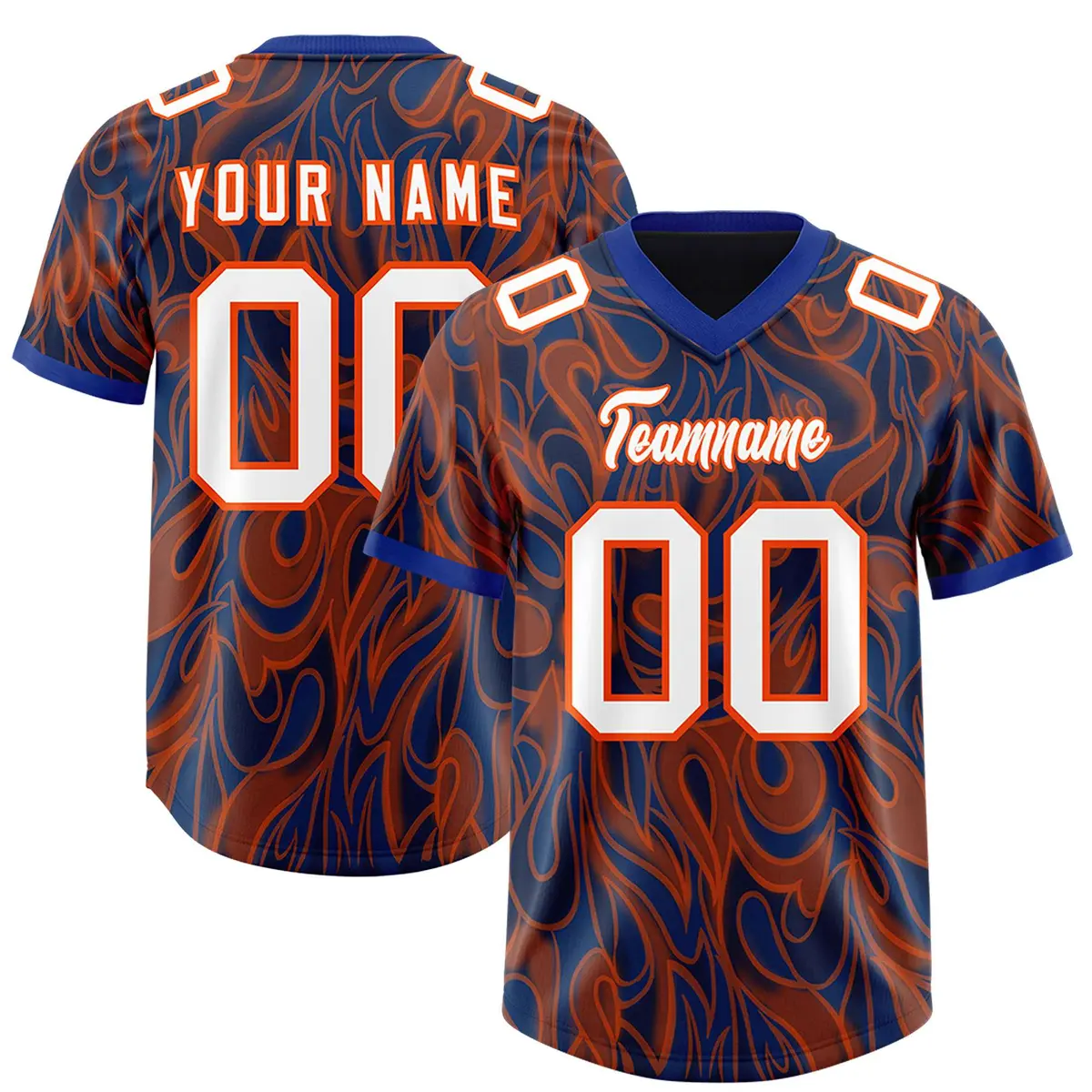 Navy Graffiti Pattern Authentic Football Jersey