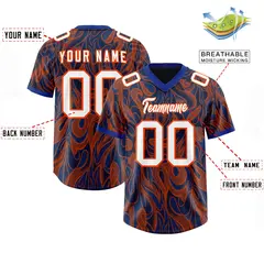 Navy Graffiti Pattern Authentic Football Jersey 2