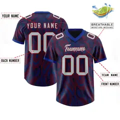 Navy Graffiti Pattern Authentic Football Jersey 2