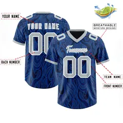 Navy Graffiti Pattern Authentic Football Jersey 2