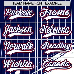 Navy Graffiti Pattern Independence Day Baseball Jersey 6