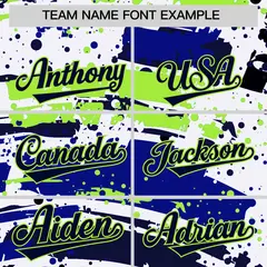 Navy Graffiti Pattern Varsity Full-Snap Letterman Baseball Jacket 3