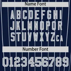 Navy Gray and White Bi-Color Stripes Fashion Baseball Jersey 4
