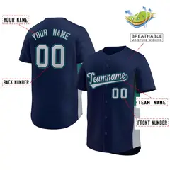Navy Gray-Aqua Side Two-Tone Authentic Baseball Jersey 2