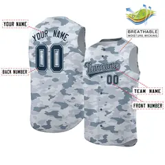 Navy Gray Camo Sleeveless Baseball Jersey 2