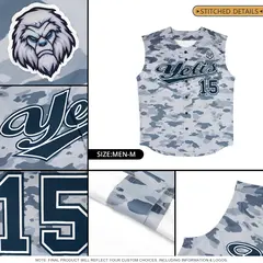 Navy Gray Camo Sleeveless Baseball Jersey 5