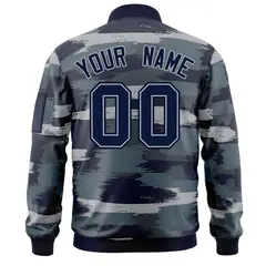 Navy Gray Camo Varsity Full-Zip Letterman Bomber Jacket 4