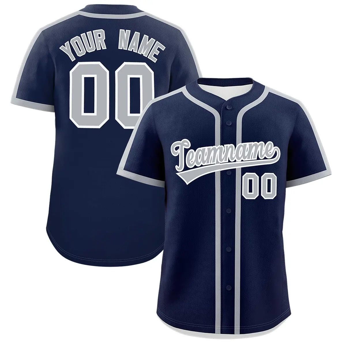 Navy Gray Classic Authentic Baseball Jersey