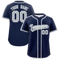 Navy Gray Classic Authentic Baseball Jersey 1