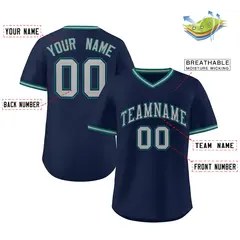 Navy Gray Classic Authentic Pullover Baseball Jersey 2