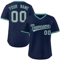Navy Gray Classic Authentic Pullover Baseball Jersey 1