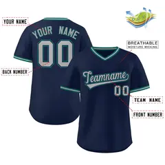 Navy Gray Classic Authentic Pullover Baseball Jersey 2