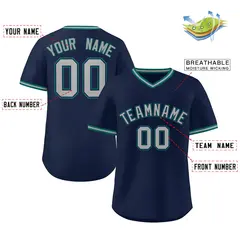 Navy Gray Classic Authentic Pullover Baseball Jersey 2