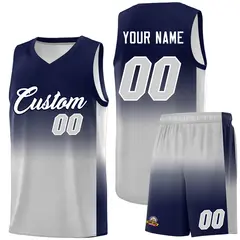 Navy Gray Gradient Basketball Jersey Sports Uniform 1