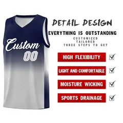 Navy Gray Gradient Basketball Jersey Sports Uniform 2