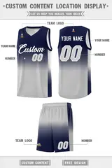 Navy Gray Gradient Basketball Jersey Sports Uniform 5