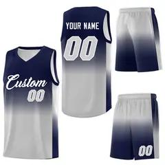 Navy Gray Gradient Basketball Jersey Sports Uniform 7
