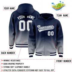 Navy Gray Gradient Letterman Varsity Jacket Hoodie 4
