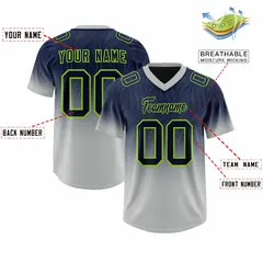 Navy Gray Gradient Outdoor Authentic Football Jersey 2