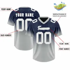 Navy Gray Gradient Outdoor Authentic Football Jersey 2