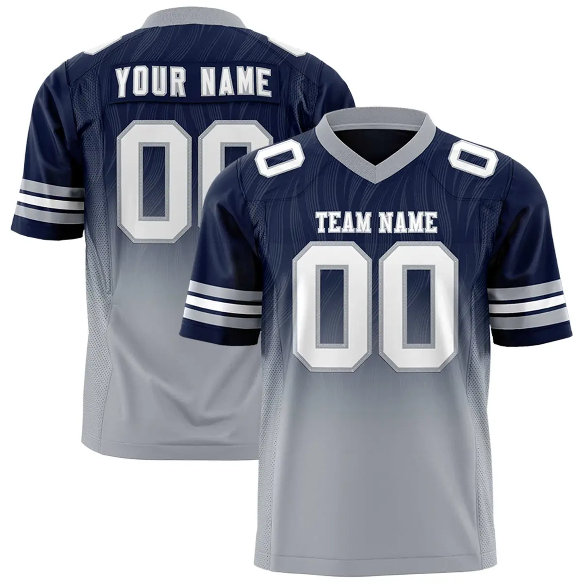 Navy Gray Gradient Outdoor Flag Football Jersey