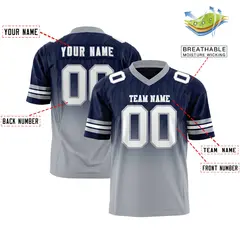 Navy Gray Gradient Outdoor Flag Football Jersey 2