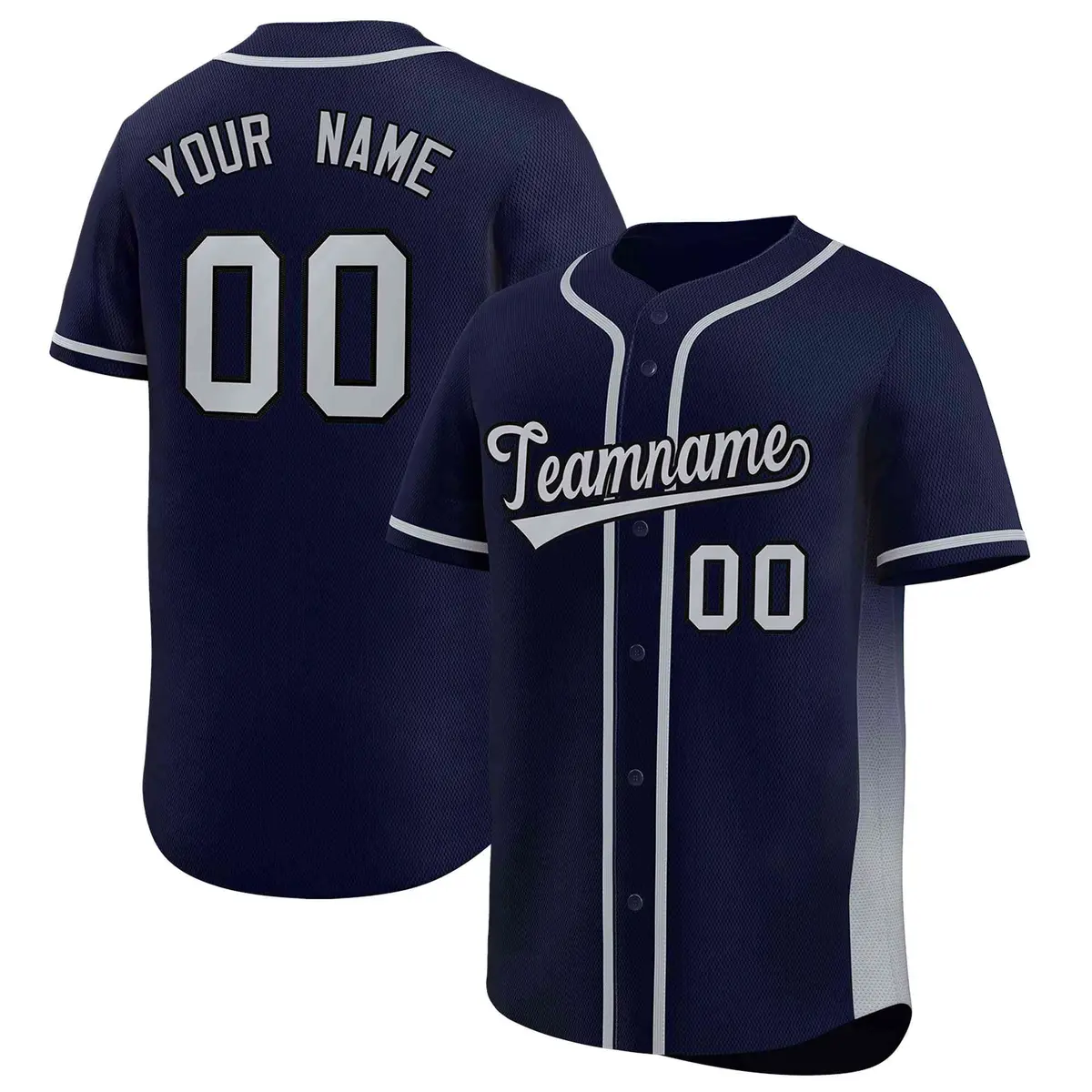 Navy Gray Gradient Side Authentic Baseball Jersey