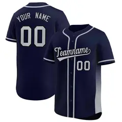 Navy Gray Gradient Side Authentic Baseball Jersey 1