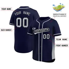 Navy Gray Gradient Side Authentic Baseball Jersey 2