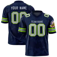 Navy Gray Graffiti Line Authentic Football Jersey 1