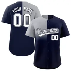 Navy Gray Half Gradient Authentic Baseball Jersey 1