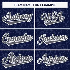 Navy Gray Line Art Graffiti Authentic Baseball Jersey 3