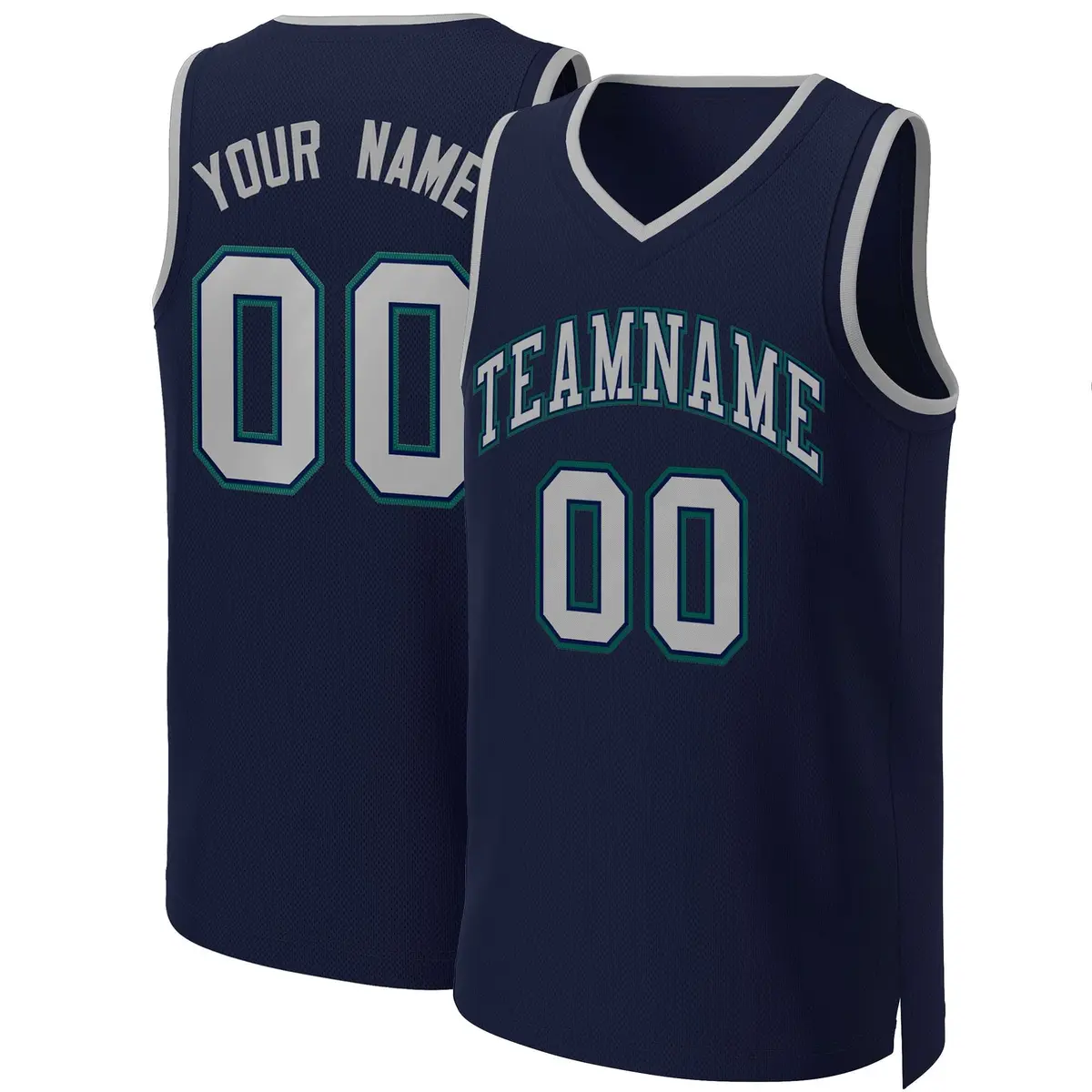 Navy Gray-Navy Classic Basketball Jersey