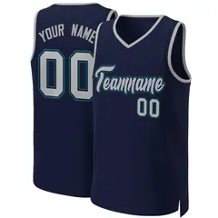 Navy Gray-Navy Classic Basketball Jersey