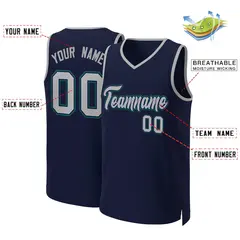 Navy Gray-Navy Classic Basketball Jersey 2