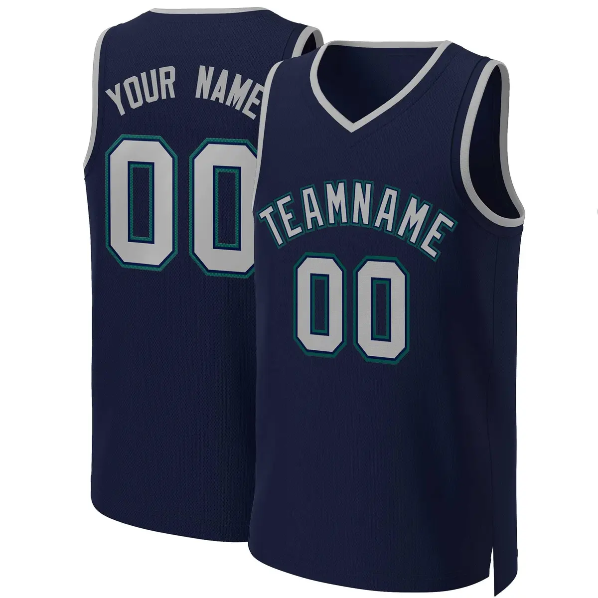 Navy Gray-Navy Classic Basketball Jersey