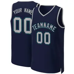 Navy Gray-Navy Classic Basketball Jersey 1