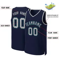 Navy Gray-Navy Classic Basketball Jersey 2