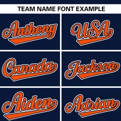 Navy Gray-Orange Stripe Raglan Baseball Jersey 3