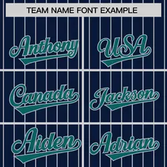 Navy Gray Pinstripe Raglan Full-Snap Letterman Baseball Jacket 3