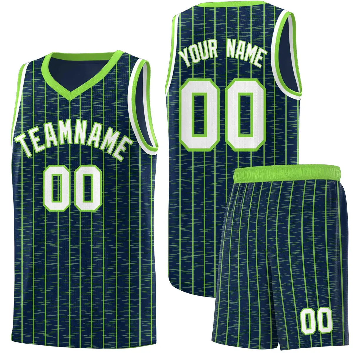 Navy Gray Pinstripe Retro Sets Uniform Basketball Jersey