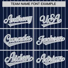 Navy Gray Pinstripe Two-Tone Authentic Baseball Jersey 3