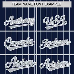 Navy Gray Pinstripe Two-Tone Authentic Baseball Jersey 3