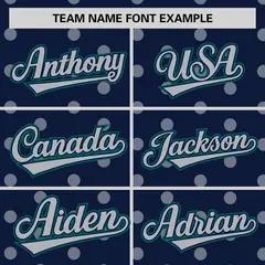 Navy Gray Polka Dot Graffiti Authentic Baseball Jersey 3