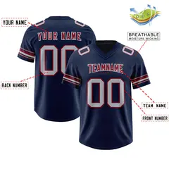 Navy Gray Retro Sleeve Line Authentic Football Jersey 2
