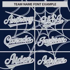 Navy Gray Spider Web Raglan Baseball Jersey 3